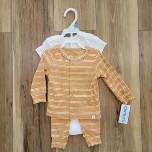 Carter's Mustard and White Striped Baby Set